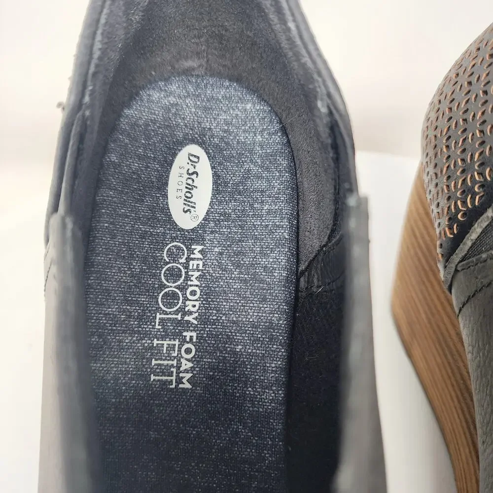 Dr. Scholl's Harlow Wedge Bootie Women 9 Wide Dark Brown w Perforated Heel